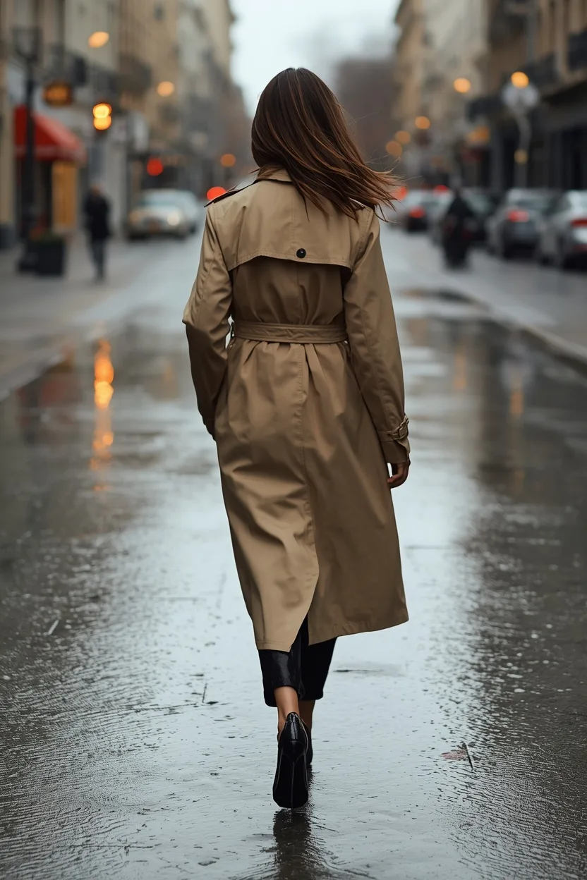 Gabardina Beige Clásica