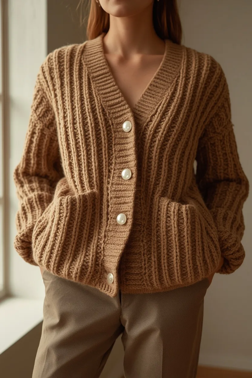 Chaqueta Punto Marfil
