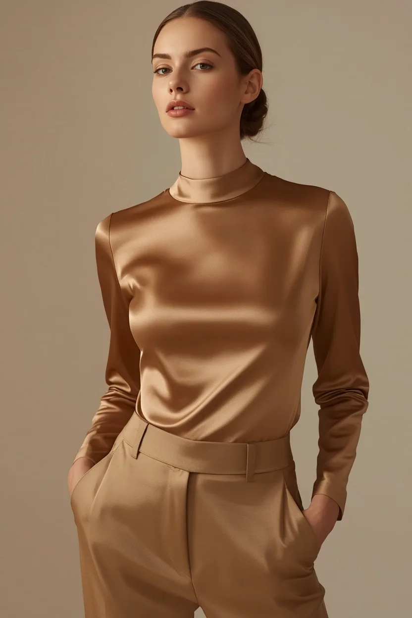 Top Satinado Marfil