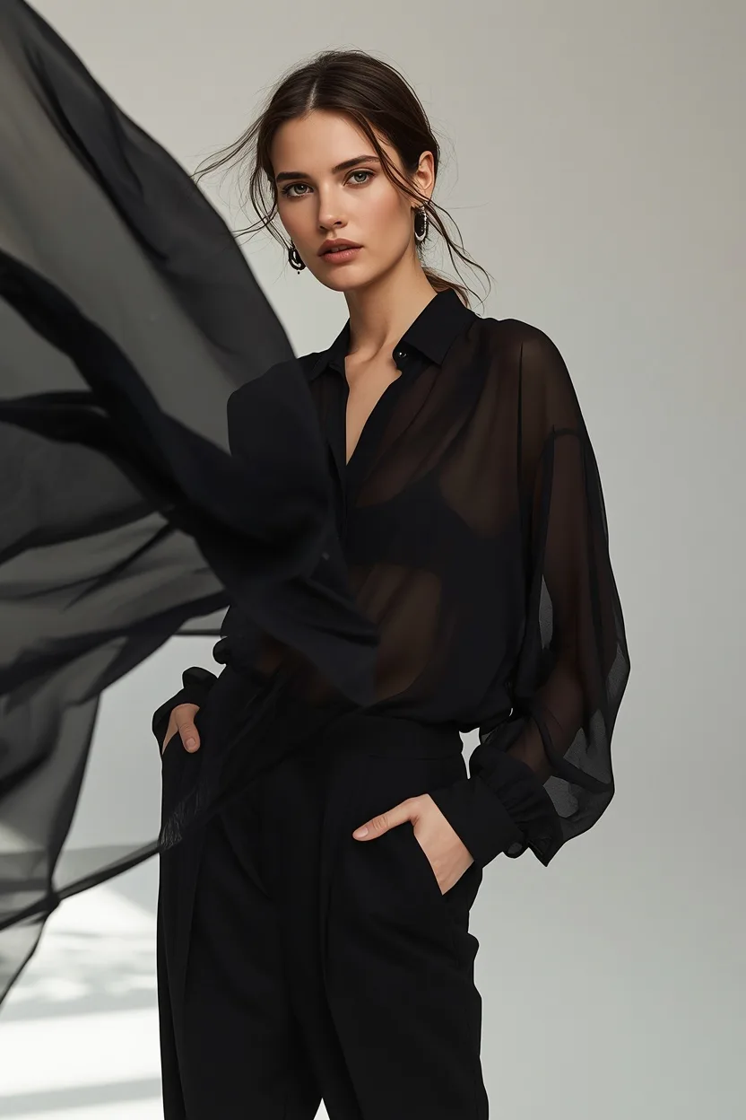 Blusa Fluida Negra